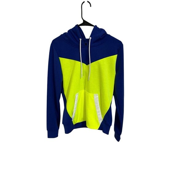 SOUTHPOLE Women's Size M Blue/Neon Yellow Hooded Sweatshirt Pullover Hoodie - Picture 1 of 4